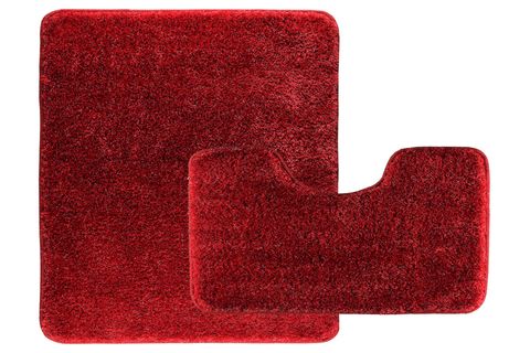 EUROBANO HOME %100 DOĞAL KAYMAZ TABANLI IŞILTILI KIRMIZI BANYO PASPASI