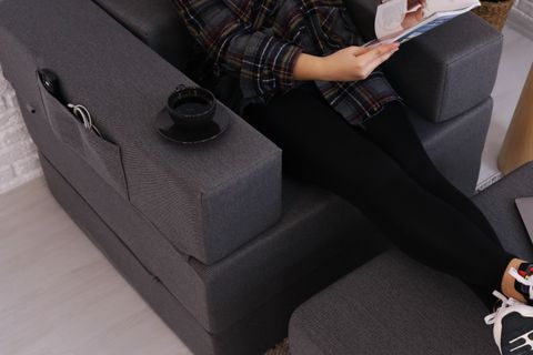 COMFY ÇİFT KİŞİLİK YATAK OLABİLEN KOLTUK, GRİ