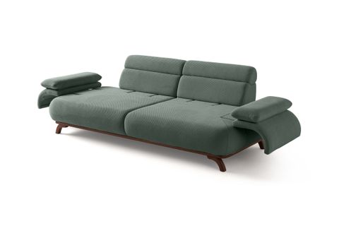 ALASKA SIRT MEKANIZMALI CEVIZ KASALI ÜÇLÜ KOLTUK, YEŞİL