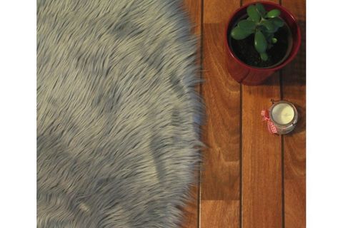AKRİLİK KUZU POST HALI, YUVARLAK, GRİ, 120X120