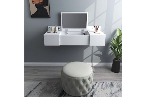 ZAKKUM RAFLI AYNALI DUVARA MONTE MAKYAJ MASASI, BEYAZ