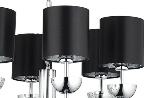 LAMPALUCE CAPPELLO ŞAPKALI KLASİK AVİZE ALTILI KROM - SİYAH