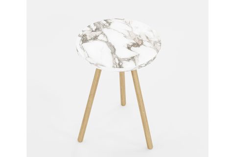 YURİ YUVARLAK YAN SEHPA, BEJ