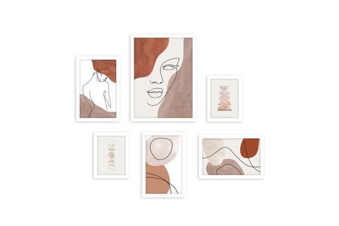 ALTILI ABSTRACT ÇERÇEVELİ POSTER PANO SETİ 1