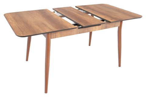 LUZİO MASA VE RİVONE SANDALYE TAKIMI, CEVİZ, KAHVE 120X80