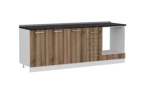 MİNAR 225 CM MUTFAK DOLABI BEYAZ DORE 225-D3-ALT MODÜL
