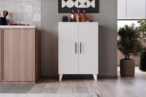 SARE ÇOK AMAÇLI DOLAP, MAT BEYAZ, 3 RAFLI