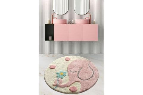 CHİLAİ HOME BÜYÜK FİL PEMBE YUVARLAK BANYO HALISI