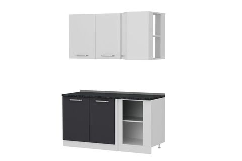 MİNAR 155CM KÖŞE MUTFAK DOLABI BEYAZ ANTRASİT K155A1