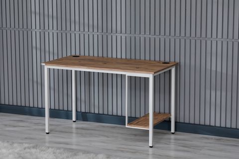 ARPELİA BİLGİSAYAR MASASI KASA RAFLI, BEYAZ, 125 CM