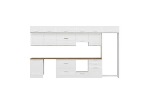 ALVİNKA 400X240 CM KLASİK MEBRAN MUTFAK DOLABI, MB E80S60S60 1 MEBRAN BEYAZ SUNTALAM