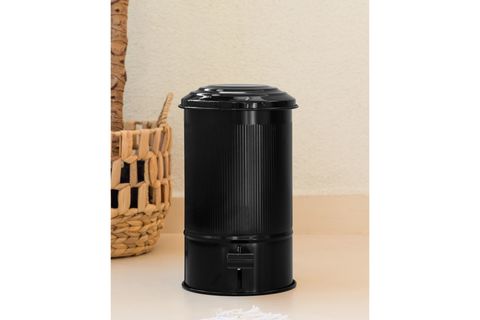 THE MİA STRİPE MUTFAK VE BANYO ÇÖP KOVASI, SİYAH, 5 LT