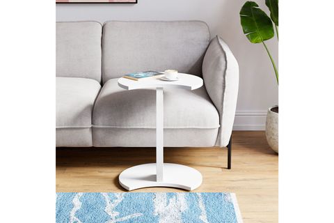 JEDI TEKERLEKLİ C SEHPA KOLTUK SEHPASI, BEYAZ