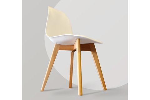 WOODESK MONZA AĞAÇ AYAKLI MİNDERLİ SANDALYE, BEYAZ RENK, 1 ADET
