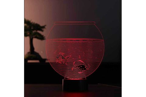 3D LED MASA LAMBASI, AKVARYUM FİGÜRLÜ, RENKLİ