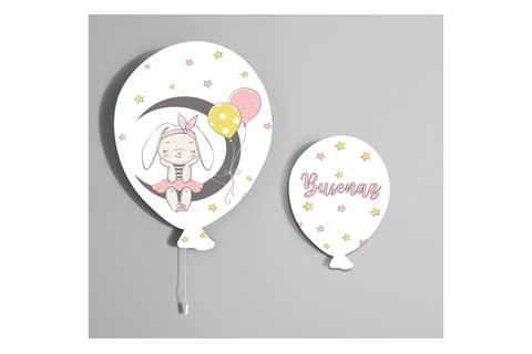 AYDA OTURAN TAVŞAN ŞEKER BALON AYDINLATMA