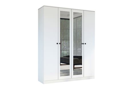 HAYAL AYNALI DÜĞME GARDIROP, 4 KAPAKLI