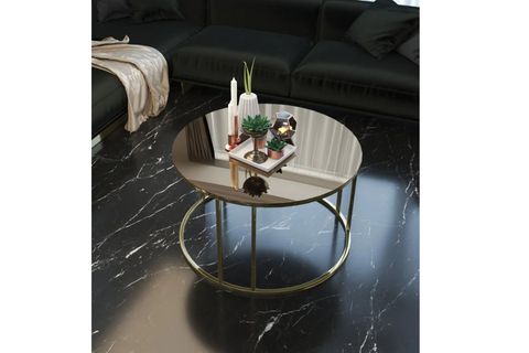 TUBİHOME SEHPA TAKIMI, BRONZ AYNA, GOLD