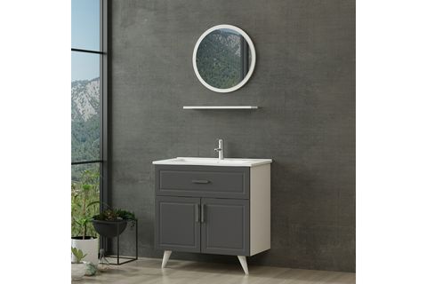 SANYA BANYO DOLABI 85CM AY2K1Ç 1YA1R ETJ BEYAZ ANTRASİT