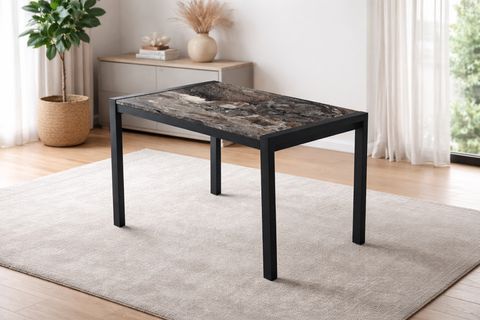 LATO MUTFAK MASASI, SİYAH MERMER, 120X75