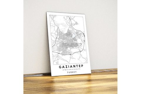 JAVVUZ TÜRKİYE GAZİANTEP HARİTA DEKORATİF METAL TABLO