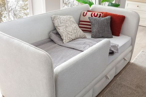 DÜNYA DÖŞEMELİ DİVAN, KREM, 90X190, KORKULUKSUZ