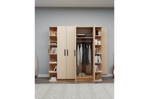 LİNDA LUSES GARDIROP, ATLANTİK ÇAM, 6 KAPAKLI