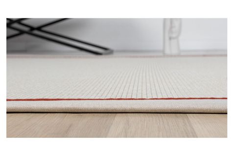 ÇİFT BORDÜRLÜ HASIR DOKULU SİSAL SALON MAKİNE HALISI, KREM, 80X200, 664, BORDO KREM