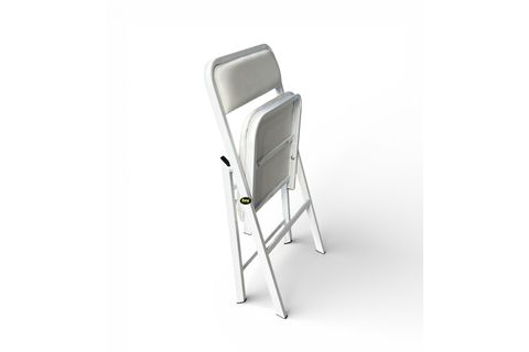 HEY KATLANIR MUTFAK KAMP SANDALYESİ, BEYAZ, DERİ