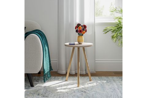 YURİ YUVARLAK YAN SEHPA, KREM