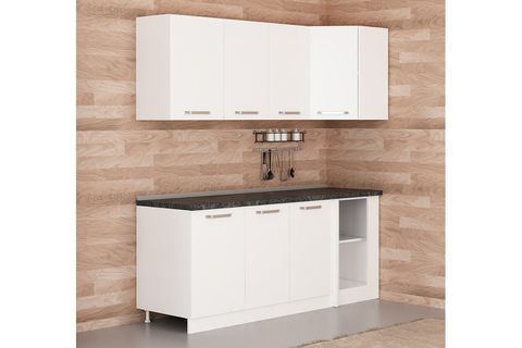 MİNAR 200CM KÖŞE MUTFAK DOLABI BEYAZ K200B1