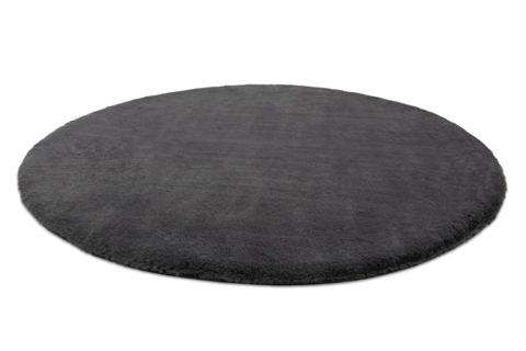 TAPPETO REX TAVŞANI DEKORATİF YUVARLAK POST HALI, ANTRASİT, 100X100