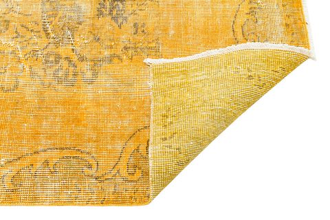 GERÇEK EL DOKUMA HARDAL SARISI RENGI VINTAGE HALI 155X265