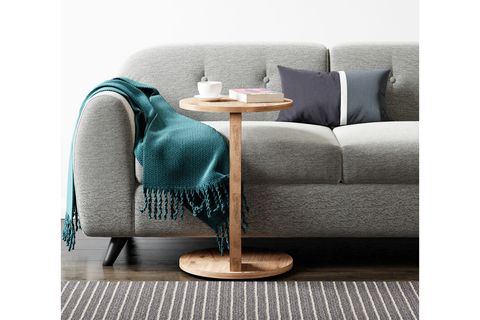 CLEO TEKERLEKLİ C SEHPA TEKERLEKLİ YAN SEHPA, ÇAM