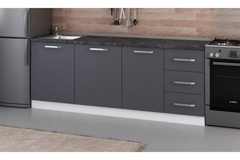 MİNAR 215 CM MUTFAK DOLABI BEYAZ ANTRASİT 215-A2-ALT MODÜL