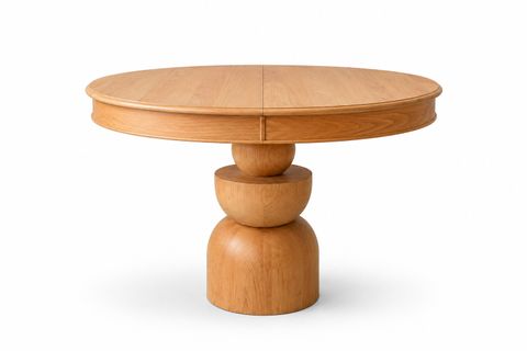 BOĞUM AYAKLI YUVARLAK AÇILIR MASA, NATUREL, 100 CM