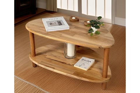 SOREN MASİF AHŞAP İKİ RAFLI MODERN SEHPA