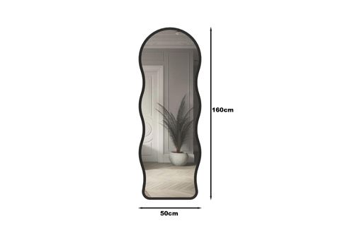 ASİAL DEKORATİF DALGALI OVAL BOY AYNASI, SİYAH