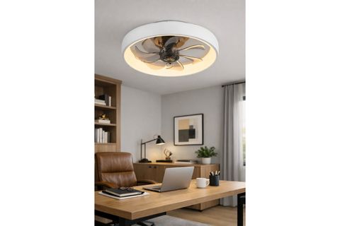 HALOFAN AYDINLATMA VE IŞIKLI SABİT VANTİLATÖR, BEYAZ, 50 CM