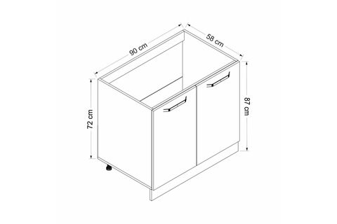 MİNAR HAZIR MUTFAK DOLABI 222, ALT DOLAP, EVYE