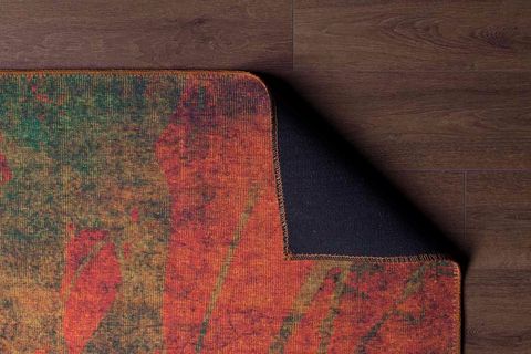 ARTLOOP MODERN FUSİON DEKORATİF ŞÖNİL DOKUMA TURUNCU HALI AL 09 255X355