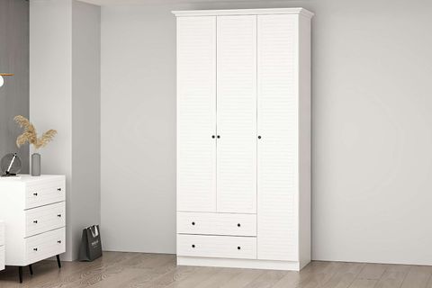 LİVO GARDIROP, BEYAZ, 3 KAPAKLI