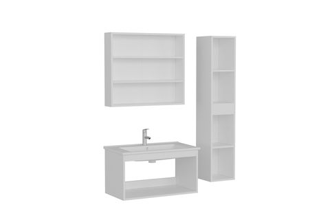 NİKA BANYO DOLABI AS2K12, BEYAZ ANTRASİT, 85 CM