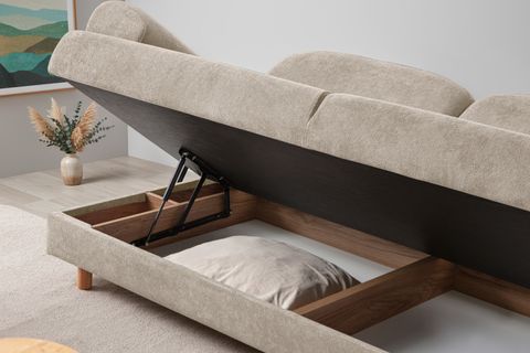 ATHENS YATAKLI SANDIKLI ÜÇLÜ KOLTUK, SÜTLÜ KAHVE