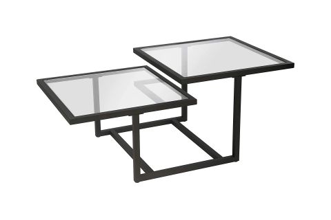 CHİC SİYAH METAL CAM ORTA SEHPA