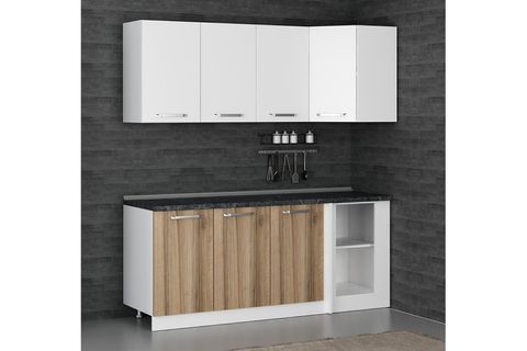 MİNAR 195CM KÖŞE MUTFAK DOLABI BEYAZ DORE K195D2