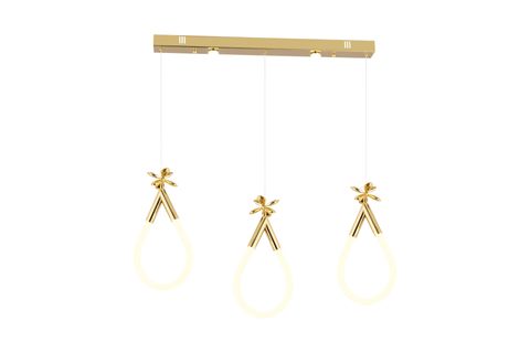 VOJENS ÜÇLÜ SIRALI SARKIT LED AVİZE, GOLD