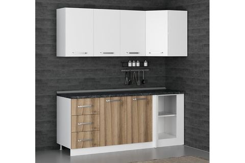 MİNAR 195CM KÖŞE MUTFAK DOLABI BEYAZ DORE K195D4