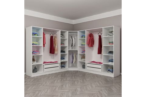 KALE MENTEŞELİ DOLAP 121, 6+ KAPAKLI BEYAZ 190 CM