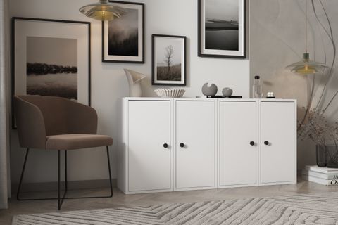 CONSOLA DÖRT KAPAKLI RAFLI BEYAZ KONSOL ÇITASIZ KNS-1170-Ç